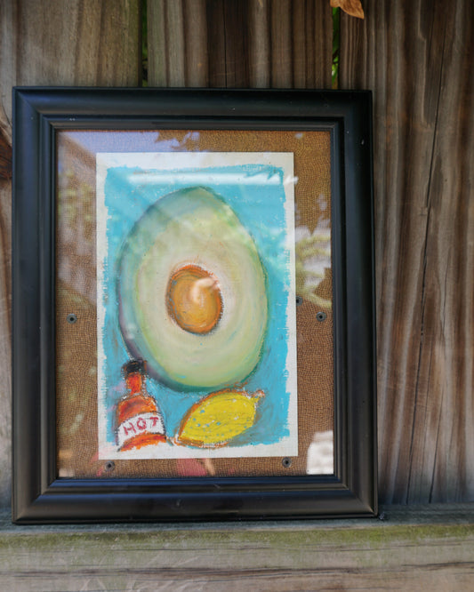Oil Pastel Still Life In Thrifted Frame