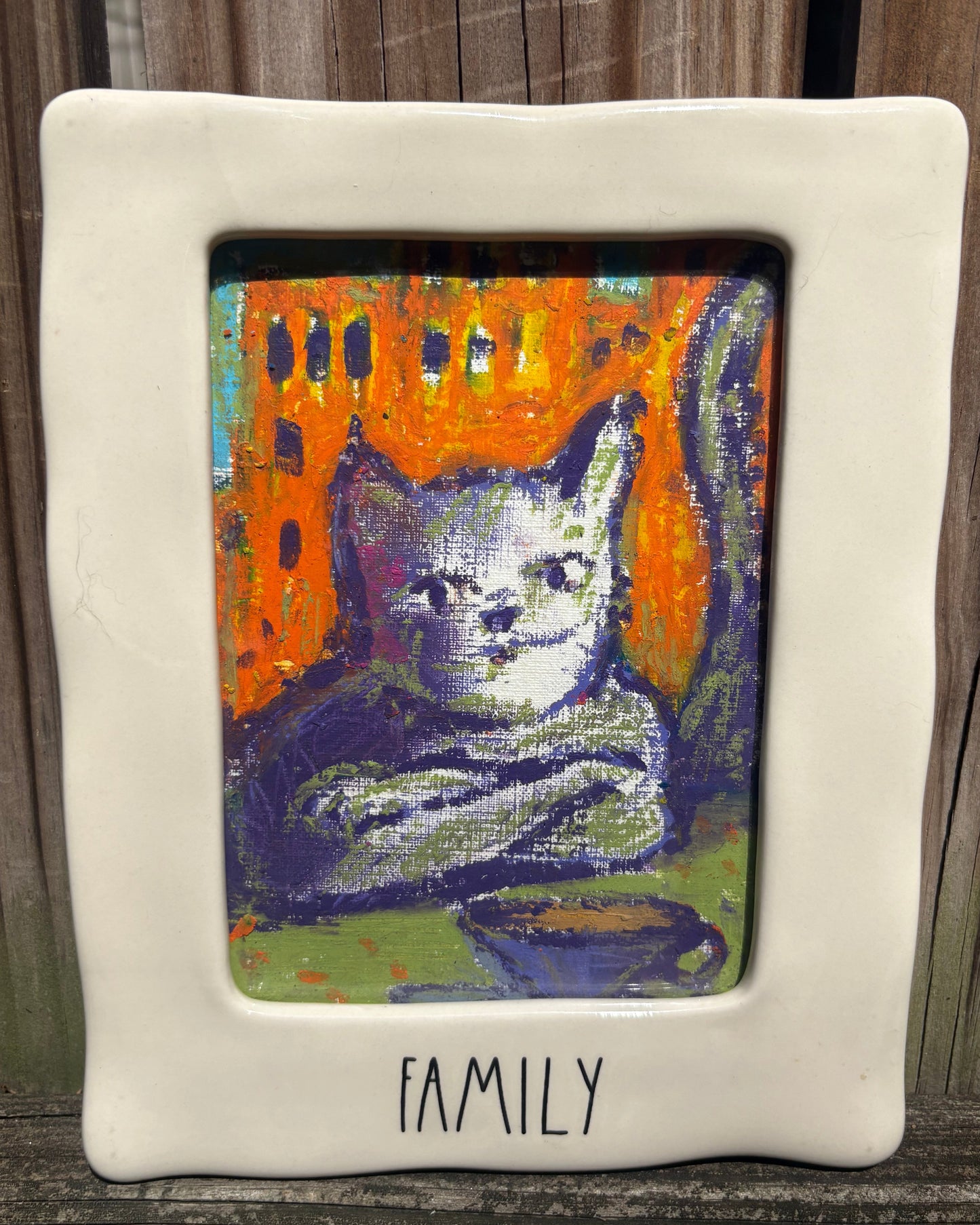 Oil Pastel Artwork In Thrifted Frame